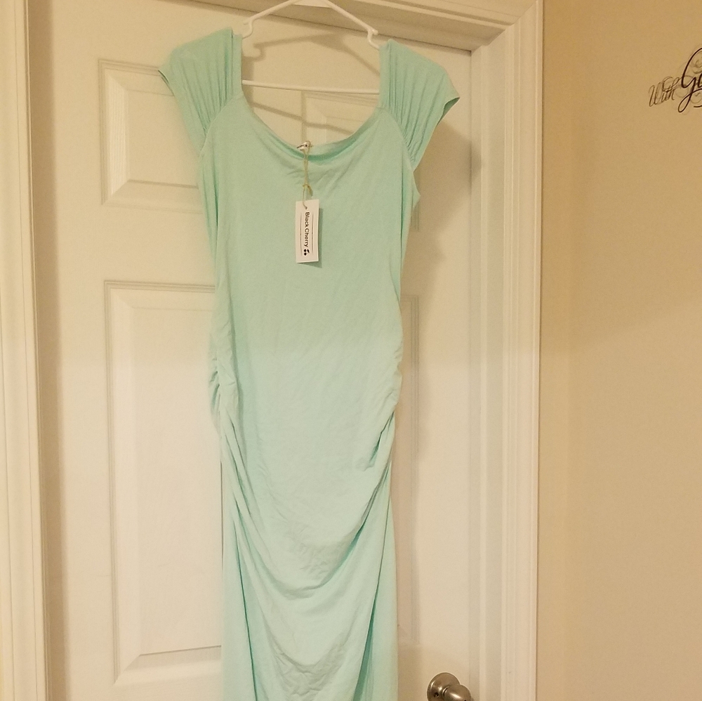 NWT Size Large Black Cherry Maternity Maxi Dress